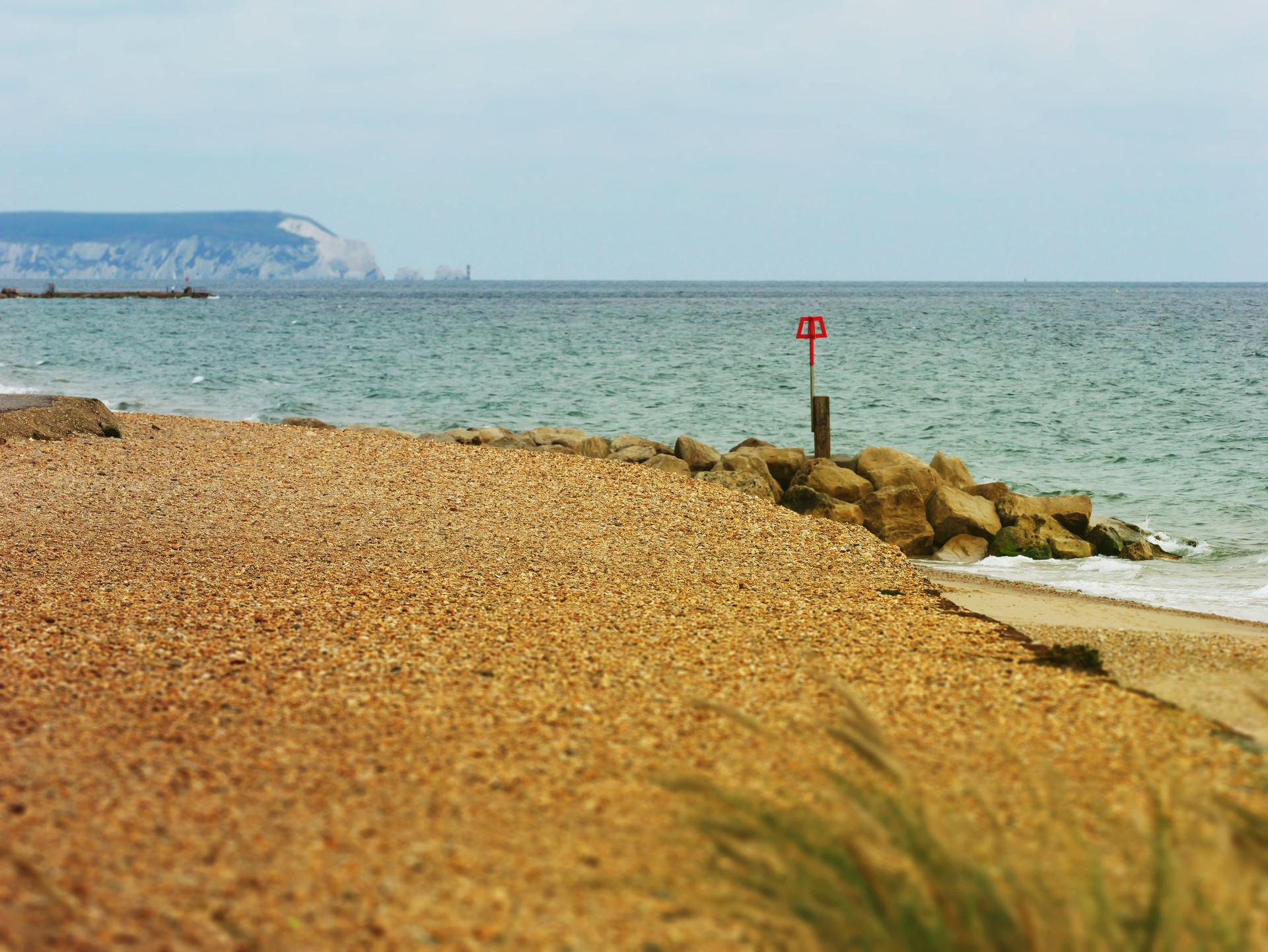 Looking towards The Needles from the approach to Hengistbury Head.